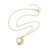 Brass Micro Pave Clear Cubic Zirconia Satellite Chain Locket Pendant Necklaces for Women LS-NJEW-M009-03G-C-3