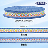 9 Yards Polyester Rhombus Jacquard Fringe Ribbon OCOR-GA0002-06A-2