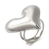 Non-Tarnish 304 Stainless Steel Heart Open Cuff Rings for Women RJEW-Z053-06P-1