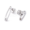 Non-Tarnish 304 Stainless Steel Stud Earrings Findings EJEW-Z017-02P-2