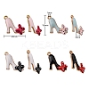 40Pcs 4 Colors Alloy Enamel Stilettos Pendants ENAM-CJ0002-47-2