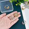 4Pcs 2 Colors Rack Plating Round Brass Micro Pave Cubic Zirconia Adjustable Ring Components KK-UN0003-39-3