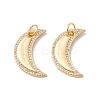 Brass Micro Pave Clear Cubic Zirconia Pendants KK-G415-13G-2