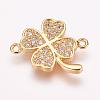 Brass Micro Pave Cubic Zirconia Links ZIRC-E118-13-2