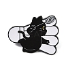 Cat with Badminton Sport Enamel Pins LS-JEWB-I052-05EB-02-1