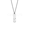 304 Stainless Steel Rectangle with Laser Cut Initial Pendant Necklaces FS-WG71FEF-17-1