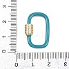 Oval Brass Micro Pave Clear Cubic Zirconia Screw Carabiner Clasps KK-B167-01B-03G-3
