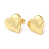 Rack Plating Brass Heart Stud Earrings X-EJEW-Q766-02G-1