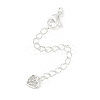 Brass Micro Pave Cubic Zirconia Ends with Chains KK-U043-03S-1