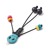 Dyed Synthetic Turquoise Skull Korean Waxed Polyester Cord Big Pendants PALLOY-TA00301-6
