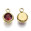 PVD Vacuum Plating 201 Stainless Steel Rhinestone Charms LS-X-STAS-S068-07G-1