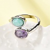 Natural Amethyst & Amazonite Finger Rings X-RJEW-A068-02P-02-3
