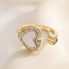Brass Micro Pave Cubic Zirconia Open Cuff Rings for Women LS-RJEW-K308-03B-G-1
