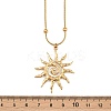 304 Stainless Steel Sun Pendant Snake Ball Chain Necklaces for Women NJEW-G179-02G-3