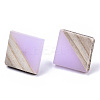 Opaque Resin & Wood Stud Earrings EJEW-N017-005A-B04-2
