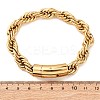 304 Stainless Steel Rope Chain Bracelets for Men Women BJEW-C124-03B-G-5