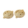 Eco-Friendly Rack Plating Brass Micro Pave Clear Cubic Zirconia Connector Charms KK-F853-31G-2
