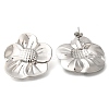 304 Stainless Steel Flower Stud Earrings EJEW-I312-11P-1