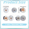 30Pcs 2 Colors 1-Hole Alloy Shell Shank Buttons BUTT-NB0002-09B-2