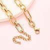 304 Stainless Steel Oval Link Chain Anklets AJEW-A057-12G-2