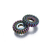 Rack Plating Rainbow Color Alloy Beads PALLOY-S180-353-3