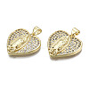 Brass Micro Pave Clear Cubic Zirconia Pendants KK-Q769-028-NF-3