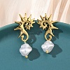Sea Horse 304 Stainless Steel Acrylic Dangle Stud Earrings EJEW-B156-06G-1