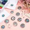 22Pcs 11 Styles Flat Round Alloy Enamel Coin Screwback Rivets FIND-NB0005-76-5