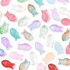 50Pcs Transparent Spray Painted Glass Beads GLAA-FS0002-06E-9