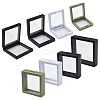 8Pcs 4 Styles Square Transparent PE Thin Film Suspension Jewelry Display Box CON-YW0001-98-1