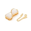 Brass Micro Pave Clear Cubic Zirconia Box Clasps LS-KK-U051-01G-03-2