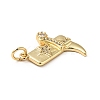 Rack Plating Brass Micro Pave Clear Cubic Zirconia Pendants KK-E060-22G-3