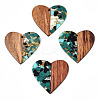Transparent Resin & Walnut Wood Pendants LS-RESI-TAC0017-73-A02-1