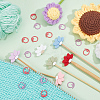 6Pcs 6 Colors Lotus Silicone Beads Knitting Needle Protectors/Knitting Needle Stoppers DIY-NB0010-33-4