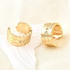 Brass Micro Pave Clear Cubic Zirconia Cuff Earrings EJEW-F370-32G-6