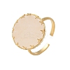 Flat Round Natural Rose Quartz Finger Rings RJEW-R009-01G-02-4