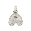 Brass Micro Pave Clear Cubic Zirconia Pendants KK-B099-01P-A-1