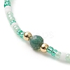 Natural & Synthetic Mixed Gemstone & Glass Seed Beaded Stretch Bracelet for Women BJEW-JB09932-5