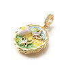 Brass Micro Pave Cubic Zirconia & Enamel Pendants KK-R222-15G-01-2