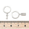 Lock & Key 925 Sterling Silver Micro Pave Clear Cubic Zirconia Hoop Earrings for Women EJEW-G427-01P-03-5