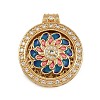 Brass Micro Pave Cubic Zirconia Rotating Pendants LS-KK-P332-02B-G-1
