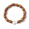 12Pcs Dyed Synthetic & Natural Gemstone and Natural Wood Beads Stretch Bracelet Set for Women Men BJEW-JB11564-3