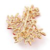 Coral Shape Alloy Brooch with Resin Pearl JEWB-O009-19-2