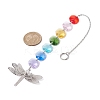 Glass Octagon Beaded Hanging Ornaments HJEW-JM01760-04-3