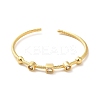 Clear Cubic Zirconia Geometry Open Cuff Bangle BJEW-M231-05G-2