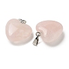Natural Rose Quartz Pendants G-K385-03P-02-2