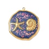 304 Stainless Steel Epoxy Resin with Natural Shell and Sequins Inside Pendants STAS-L026-17G-G04-1