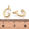 Brass Micro Pave Cubic Zirconia Charms KK-N263-97G-C-3
