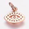 Brass Micro Pave Cubic Zirconia Charms ZIRC-G087-30-3