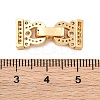 Brass Micro Pave Clear Cubic Zirconia Fold Over Clasps KK-P291-16G-3
